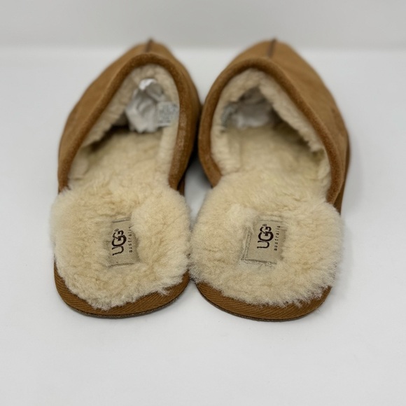 UGG SCUFF Chestnut Suede Wool lined HOUSE Slipper Slides - Picture 7 of 10